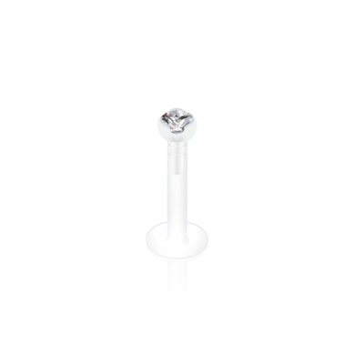 Labret z ptfe z kamieniem w różnych kolorach
