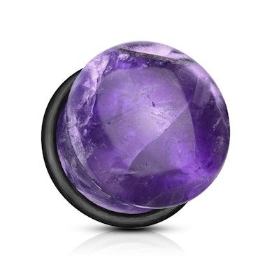Plug z ametystu z o-ringiem
