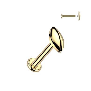 Zaokrąglony owalny labret z tytanu