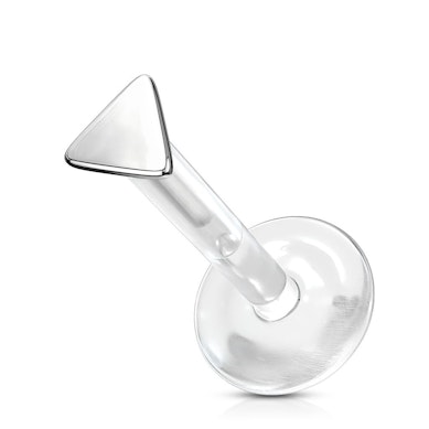 Labret z trójkątem wykonanym z 14k złota