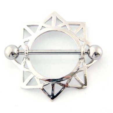 Kolczyk do sutka w kształcie słońca