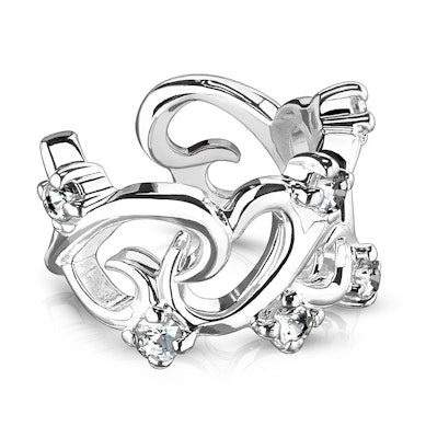 Earcuff z filigranowym sercem