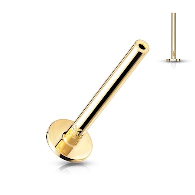 Wpychany labret z 14K złota