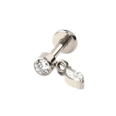 Labret z tytanu z zawieszką markizą