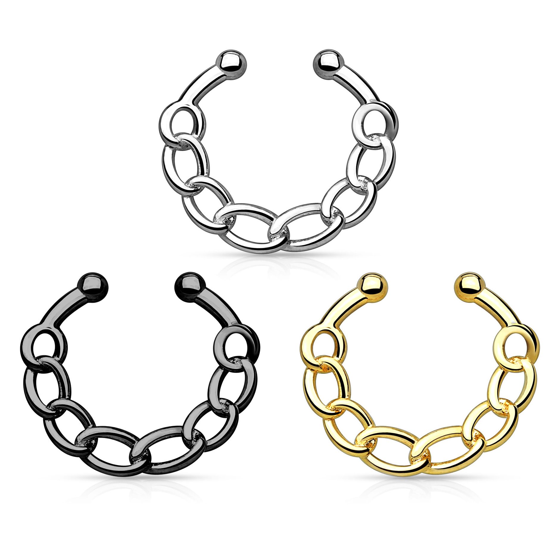 Fake septum z motywem łańcucha