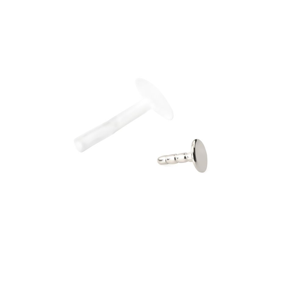 Labret z okrągłym dyskiem z 14 k złota