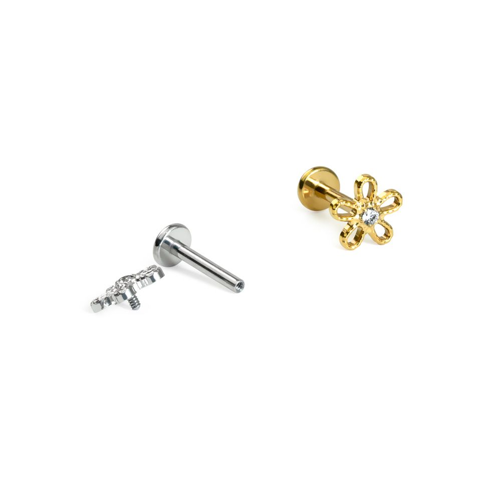 Labret kwiat z tytanu
