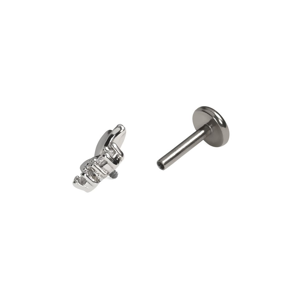 Labret motyl z kamieniami