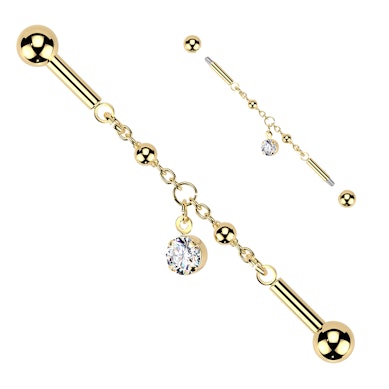 Sztanga industrial z łańcuszkiem i wiszącym kamieniem