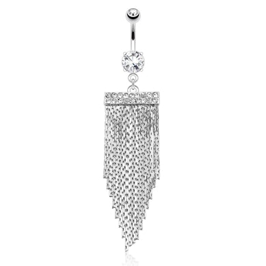 Kolczyk do pępka z łańcuszkami