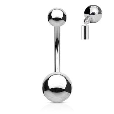 Kolczyk do pępka ze stali chirurgicznej z gwintem wewnętrznym