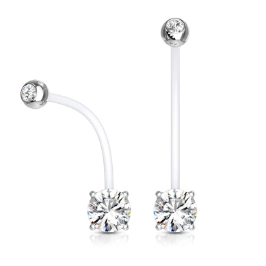 Kolczyk do pępka dla ciężarnych z kamieniami w kilku kolorach