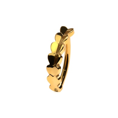 Clicker z tytanu do pępka zdobiony sercami