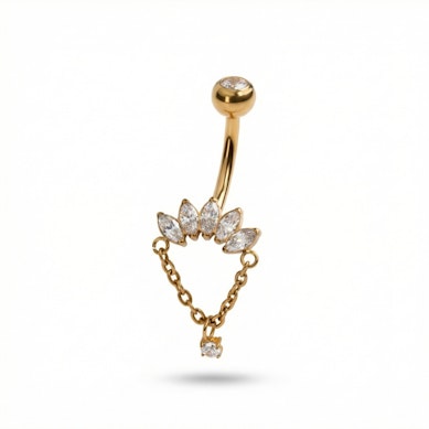 Sztanga do pępka z tytanu z markizami i zawieszką