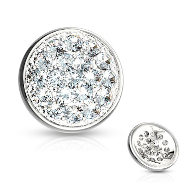 Dermal z 14-karatowego złota z kamienną kopułą