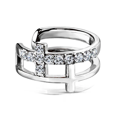 Earcuff z podwójnym krzyżem