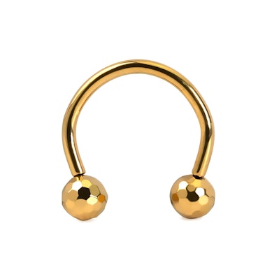 Okrągła sztanga z tytanu z fasetowanymi kulkami