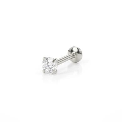 Labret push-in zdobiony przezroczystym kamieniem