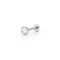 Wpychany labret z tytanu z kamieniem w oprawie bezel
