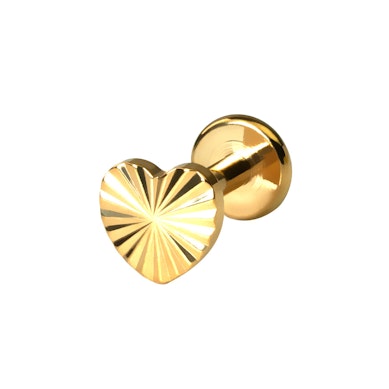 Labret w kształcie serca z teksturowanym wzorem