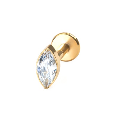 Labret z tytanu z kamieniem markizą