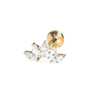 Zakrzywiony labret z tytanu z 5 kamieniami