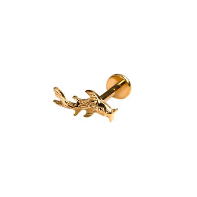 Labret z tytanu zdobiony rybką koi