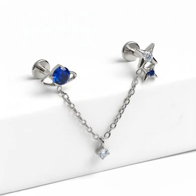 Tytanowy duet kosmicznych labretów