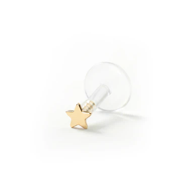 Labret z gwiazdką z 14k złota