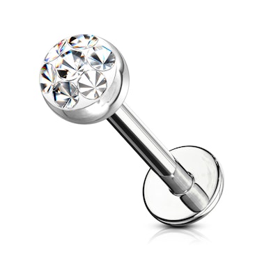 Labret z kryształową kopułą