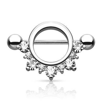 Kolczyk do sutka z łukiem z kamieni