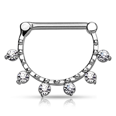 Clicker do sutka z 6 przezroczystymi kamieniami