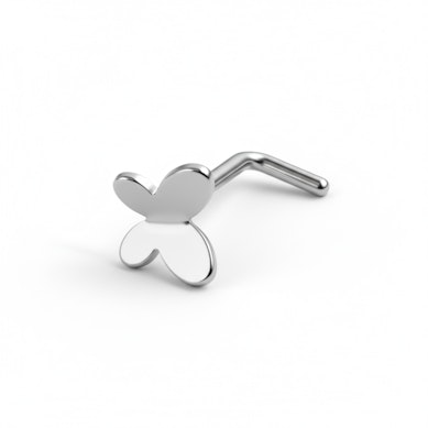 Tytanowy kolczyk do nosa z motylkiem