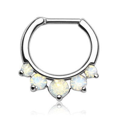 Septum z dużymi opalizującymi kamieniami