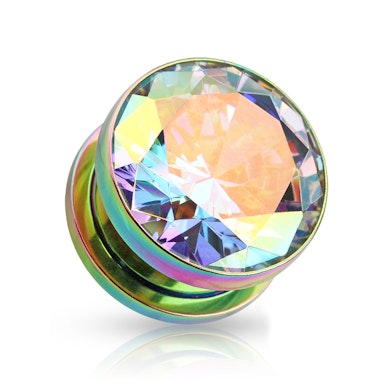 Odkręcany plug powlekany tytanem z kamieniem ozdobnym