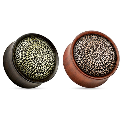 Drewniany plug w drobne wzory