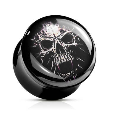 Akrylowy plug z czaszką