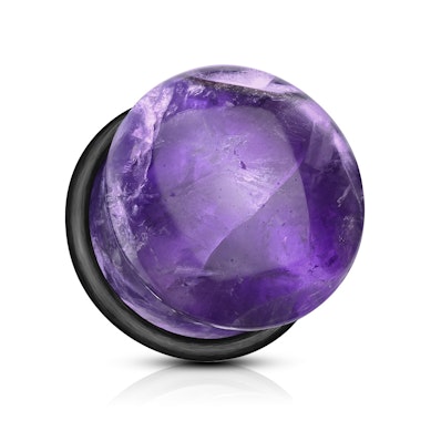 Plug z ametystu z o-ringiem