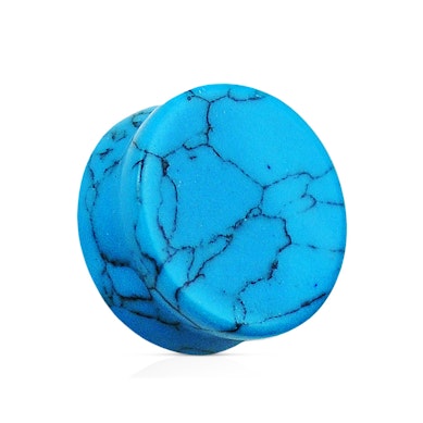 Turkusowy plug z kamieniem ozdobnym