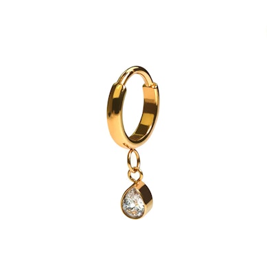 Kółko z tytanu z zawieszką w kształcie łezki