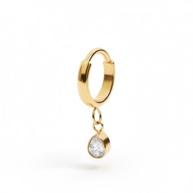 Kółko z tytanu z zawieszką w kształcie łezki