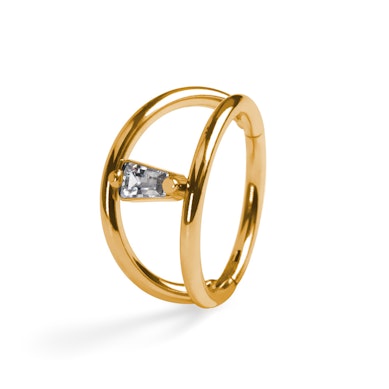 Podwójne kółko z tytanu połączone kamieniem