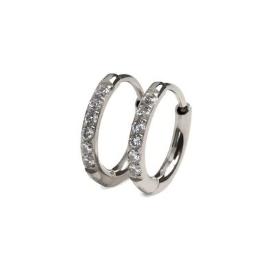 Para obręczy huggie ze stali chirurgicznej zdobiona kamieniami