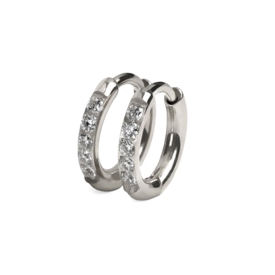 Para kółek huggies z tytanu zdobiona kamieniami