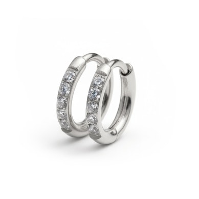 Para kółek huggies z tytanu zdobiona kamieniami