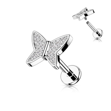 Labret w kształcie motyla z gwintem wewnętrznym