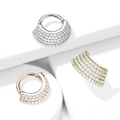 Warstwowe kółko z kamieniami szlachetnymi