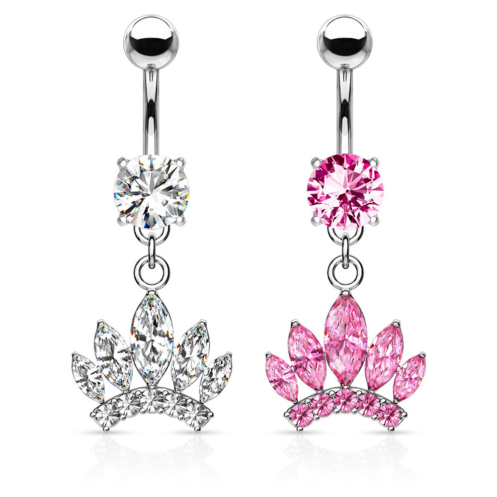 Kolczyk do pępka w kształcie korony