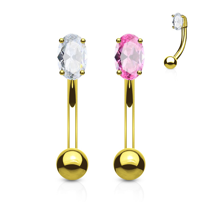 Banan z 14-karatowego złota z kamieniem