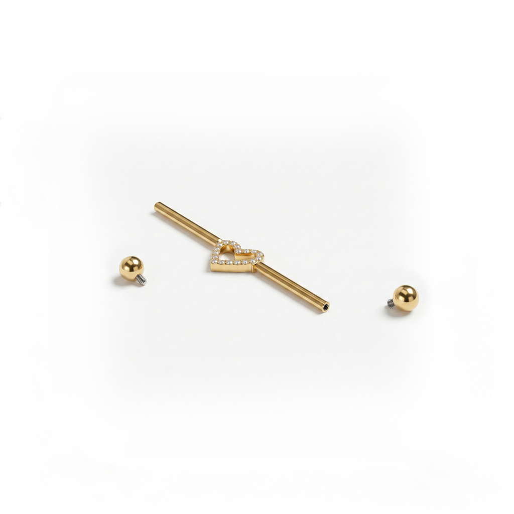 Sztanga industrial z tytanu z centralnym sercem